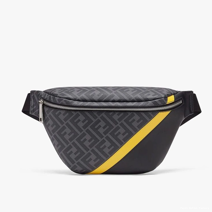 Affordable HOT Belt FF In Fabric Motif Yellow Bag Fendi Black 0805